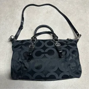 Coach Signature Madison Satchel Crossbody Purse Black Monogram *NO HANG TAG thumbnail 4