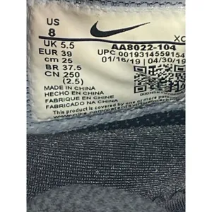 Nike Air Zoom Zero Women's White Low Top Round Toe Athletic Sneakers Shoes 8 thumbnail 7