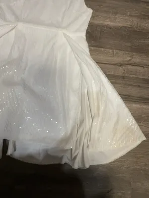 NAANAA White Sequin High Low Bridal Party Dress US 8 thumbnail 6