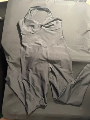 Old Navy Black Halter Wide-Leg Jumpsuit thumbnail 1