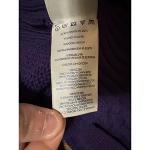 CHAPS Women Size Large Knit Sweater Purple Long Sleeve Mock Neck‎ Winter Holiday thumbnail 10