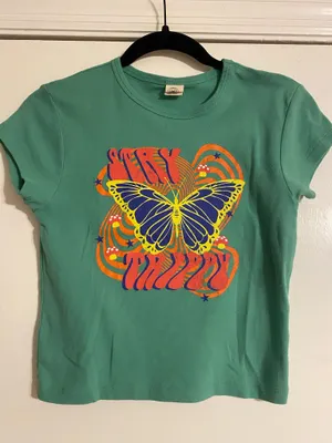 Urban Outfitters Green Stay Trippy Baby Tee thumbnail 2