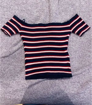 Red, White, and Blue Off the Shoulder Top thumbnail 3
