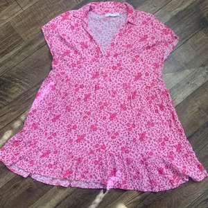 NEW KARLIE Floral Short Tier Dress pink nwot mini button up CASUAL Tuckernuck thumbnail 4