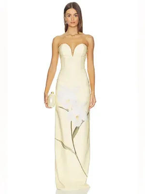 Katie May Ursula Gown in Butter Floral thumbnail 3