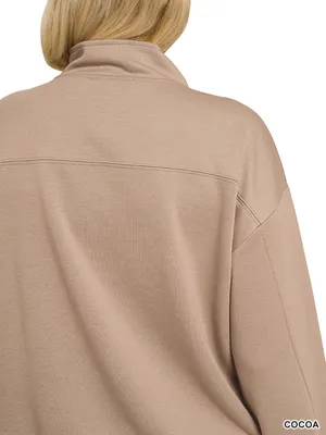 New!Plus Size Cocoa Plus scuba half zip pullover sweatshirt Size 3X thumbnail 6