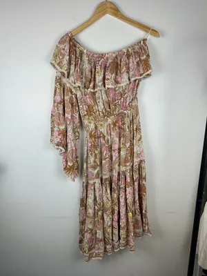 Spell‎ Jungle One-Shoulder Boho Lace Midi Dress Women’s Sz S thumbnail 2