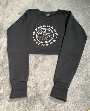 Gymshark Black Cropped Sweatshirt small thumbnail 1