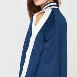 Pam & Gela Inspired Varsity Track Jacket M Royal Blue Cold Shoulder Sleeve thumbnail 2