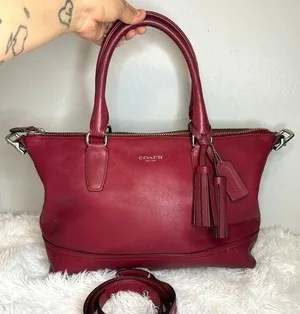 COACH Legacy Molly Duffle tote satchel purse handbag Cognac Glove Leather thumbnail 1