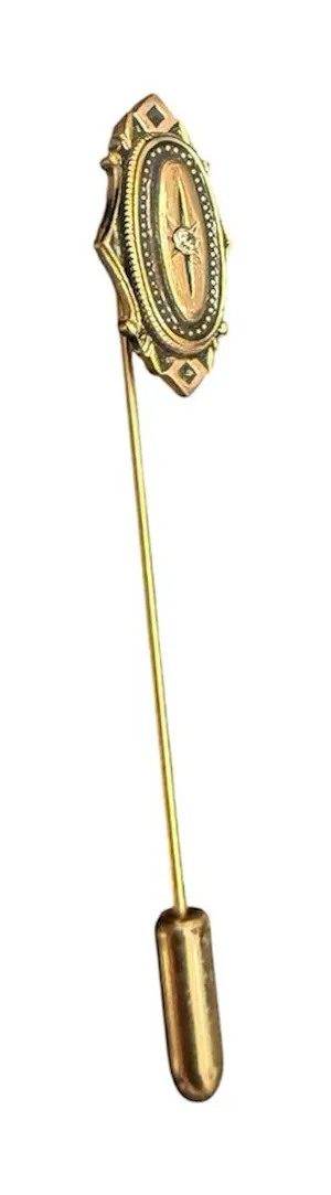 Vintage AVON 70's Stick Pin Kensington Victorian Revival Gold Tone Lapel Pin thumbnail 1