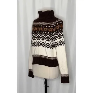AMERICAN EAGLE‎ Fairisle Snowdrift Turtleneck Sweater Cropped Fair Isle Small thumbnail 5