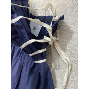 Women's Blue Sleeveless Dress Size L 100% Cotton thumbnail 13