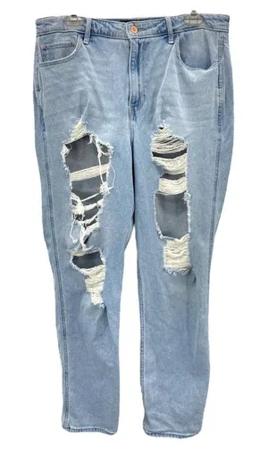Hollister Jeans Womens 15L Ultra High Rise Mom Stretch‎ distressed Denim 32x29 thumbnail 1
