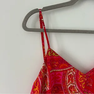 Show Me Your Mumu Rascal Romper Sleeveless V Neck Red Pink Paisley Tutti Frutti thumbnail 3