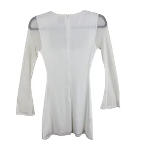 Princess Polly NWT Martinez White Mesh Long Sleeve Mini Dress Square Neck Size 0 thumbnail 6