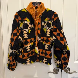 FREE PEOPLE MOVEMENT Rocky Ridge‎ Jacket Fleece size Small Black, Orange Print thumbnail 5