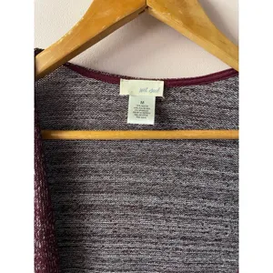 Wet Seal Burgundy Marled Lightweight Knit Open Front Cardigan Size M GUC thumbnail 5