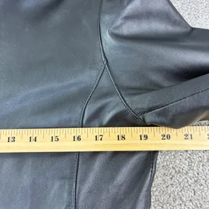 R&O by Reilly Olmes Leather Jacket Womens Large Black‎ Zip Up Minimalist Y2K 90s thumbnail 5