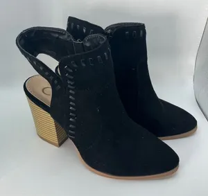 Ccocci Black Suede Cutout Slingback Block Heel Booties Size‎ 6.5 Western Style thumbnail 1
