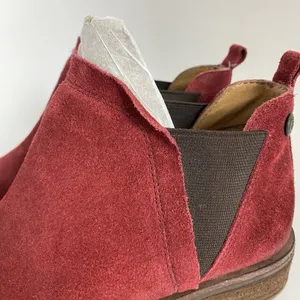 Sofft Bergamo Women US 7.5 M Red‎ Suede Leather Biker Ankle Chelsea Bootie thumbnail 5
