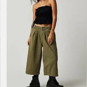 one 5 one - Army Green Gaucho Capri Pants Women's Size Medium Palazzo Cullotes thumbnail 10