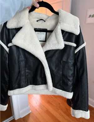 Fuzzy leather jacket  thumbnail 2