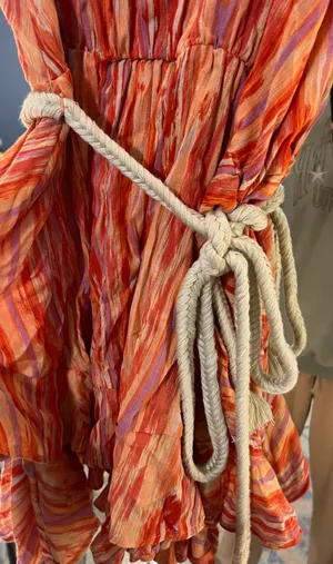 Free People Orange Ruffle Party Dress thumbnail 8