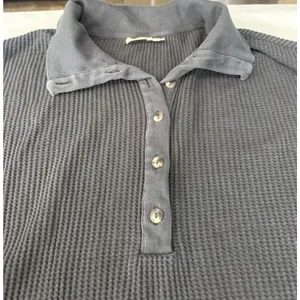 Faherty Womens Apres Organic Cotton Waffle Knit Henley Top Dark Gray Size Large thumbnail 6