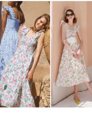 Hill House Home The Ellie Floral Nap Dress Pink Roses Poplin, XS thumbnail 3
