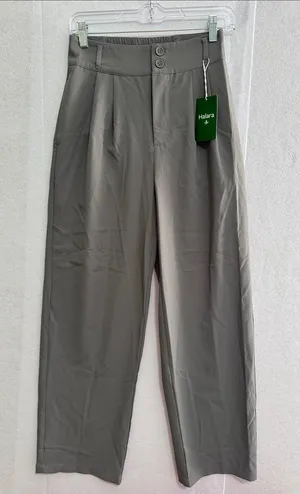 HALARA Taupe Wide-Leg Pleated Athletic Pants thumbnail 1