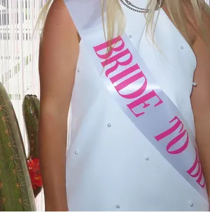 White halter dress with pearl detail thumbnail 2