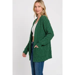 Zenana‎ Long Sleeve Popcorn Sweater Cardigan with Pockets - Large thumbnail 2