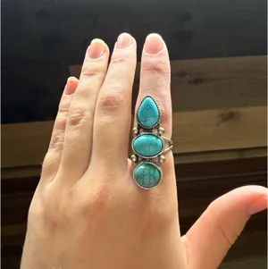 Faux turquoise ring Size 8 Blue thumbnail 1