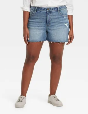 Ava & Viv size 26W denim high rise midi shorts thumbnail 3