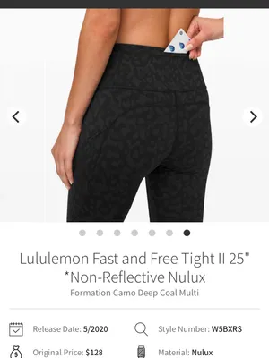 {6} FLAWS Lululemon Fast and Free Tight II 25" - Formation Camo Deep Coal thumbnail 2