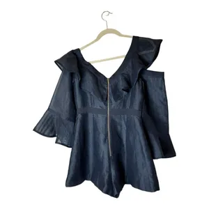 Keepsake Romper Women Medium NWT Navy Blue Bell‎ Sleeve Flashing Light Playsuit thumbnail 4