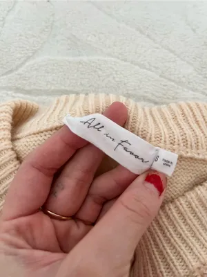 All in Favor Crewneck Sweater in Cream and Brown thumbnail 2