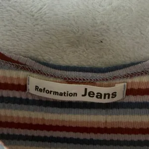 Reformation Jeans Womens Medium Ribbed Striped Cami Tank Top Red Blue Cream thumbnail 2