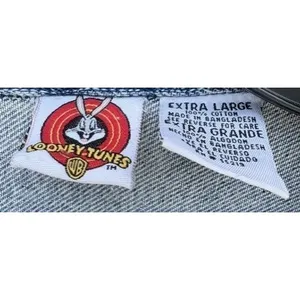 Vintage Looney Tunes Tweety Bird Denim Jacket XL Blue Embroidered Trucker thumbnail 4