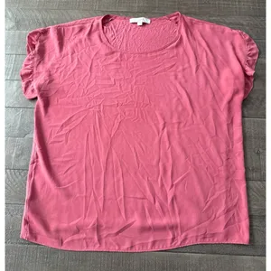 Loft Women's Pink Short Sleeve Blouse Size XL‎ thumbnail 1