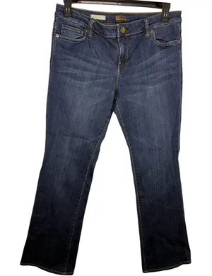 Kut from the Kloth Farrah Baby Bootcut Jeans Size 12 Dark Wash Denim thumbnail 1