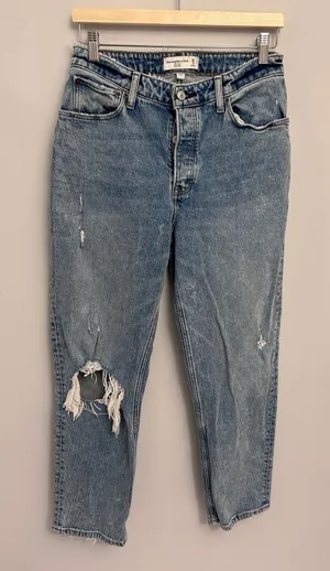 Abercrombie & Fitch Light Blue The Dad High Rise Curvy Love Jeans 28 thumbnail 1