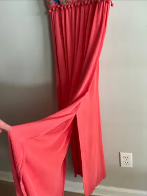 Altar’d State Embroidered Boho Maxi Dress Coral Floral Festival Small thumbnail 4