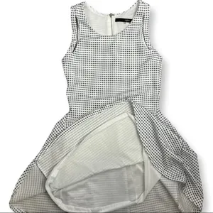 Sugar Lips Sleeveless Skater Mini Dress Textured Check Print Blue White Spring Summer Small thumbnail 4