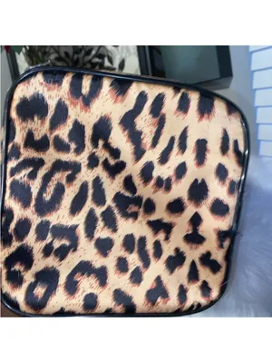 PINK Vintage Y2K Leopard Print Cosmetic Case thumbnail 3