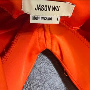 Jason‎ Wu Orange/Red Satin Feel Midi Dress Size Large thumbnail 13