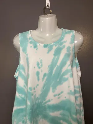 J.Crew Dress Womens Medium Blue Tie Dye Tank Jersey Midi Sundress Sleeveless thumbnail 1