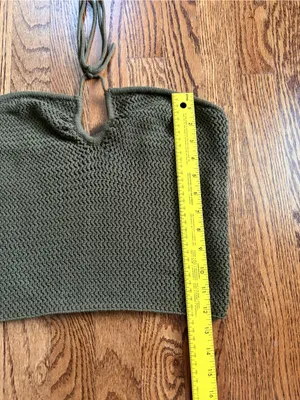 Reformation Suzanne Halter Sweater Tank Olive Oil Green Open Knit Keyhole Top L thumbnail 9