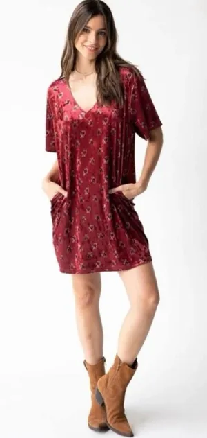 Natural Life Red Velvet Dress size L thumbnail 1